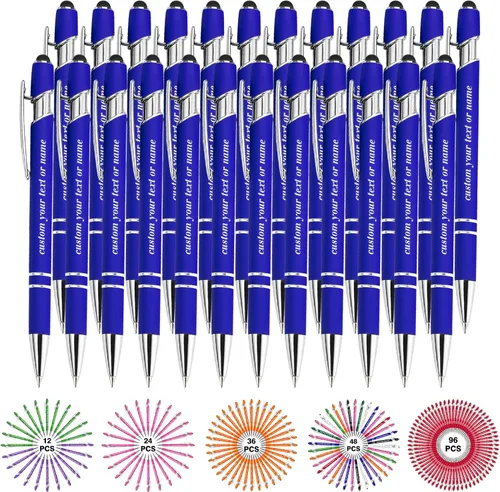 Miniatura 27 de Bolígrafos personalizados con nombre a granel, juego de bolígrafos personalizados, lápiz capacitivo grabado, logotipo, texto, regalo para negocios