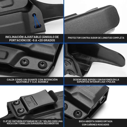 Miniatura 7 de Funda de polímero IWB Taurus G2C y G3C Adj. Cant y retención Cintura interior Compatible con Taurus G3C/ G2C/ G2S/ PT111/PT140 A-polímero