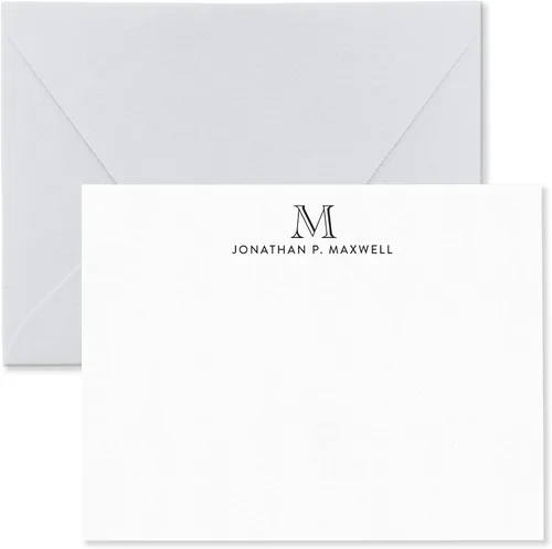 Miniatura 10 de Tarjetas de notas personalizadas con sobres, juego de papelería para hombres o mujeres con monograma y nombre - Papelería monogramada, tarjetas