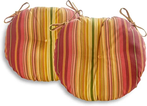 Miniatura 18 de South Pine Porch Cojín redondo para silla bistró de 15 pulgadas para exteriores (juego de 2), Aloha Black Floral