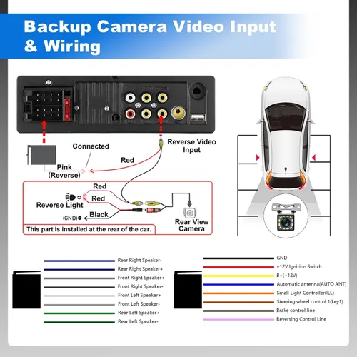 Miniatura 6 de Estéreo de auto doble DIN con Apple CarPlay y Android Auto, radio de coche con pantalla táctil HD de 7 pulgadas, receptores de audio Bluetooth