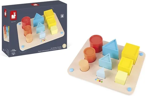 Miniatura 4 de Janod Essential - Juego de rompecabezas de volúmenes de madera - 18+ meses - 5 años - J05062