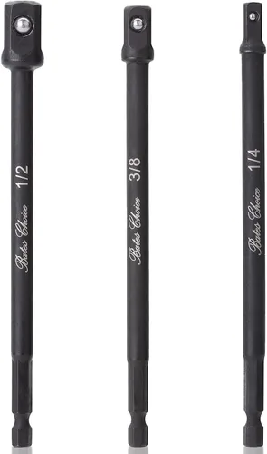 Miniatura 18 de Juego de adaptadores de enchufe de impacto Bates, 3 piezas, 1/4", 3/8" y 1/2", con soporte