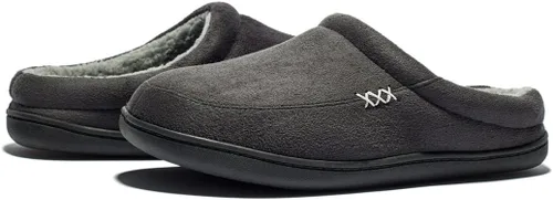 Miniatura 7 de NewDenber Men's Warm Memory Foam Suede Plush Lined Slip on Indoor Outdoor Clog House Slippers