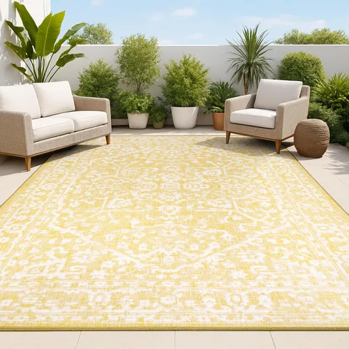 Miniatura 23 de JONATHAN Y Boho Medallion - Alfombra para interiores y exteriores, 3 x 5 pies, color verde azulado/gris, tejido texturizado Malta, para patio
