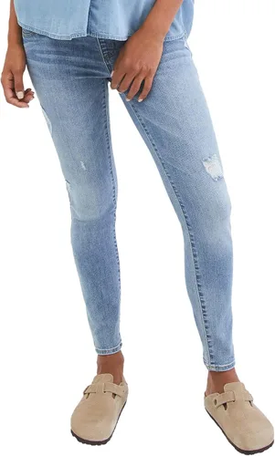 Motherhood Maternity Women's Repreve Sustainable Over The Belly Skinny Denim Maternity Jeans Indigo Blue