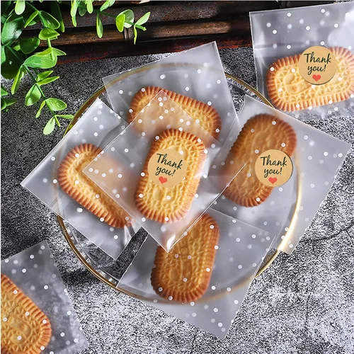 Miniatura 5 de YVPSI Bolsas autoadhesivas para galletas, bolsas de celofán transparentes con sello, etiquetas de agradecimiento para embalaje, dulces, panadería
