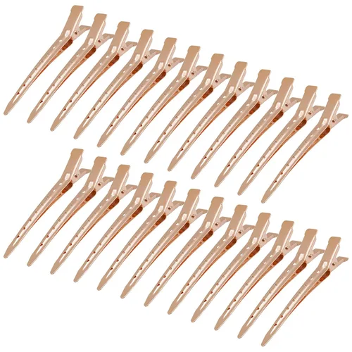 Miniatura 41 de 24 Paquetes de Pinzas Pico de Pato, Bantoye 2.75 Pulgadas Pinzas de Cocodrilo Rizadoras de Metal Antioxidante con Agujeros para Peinado del Cabello