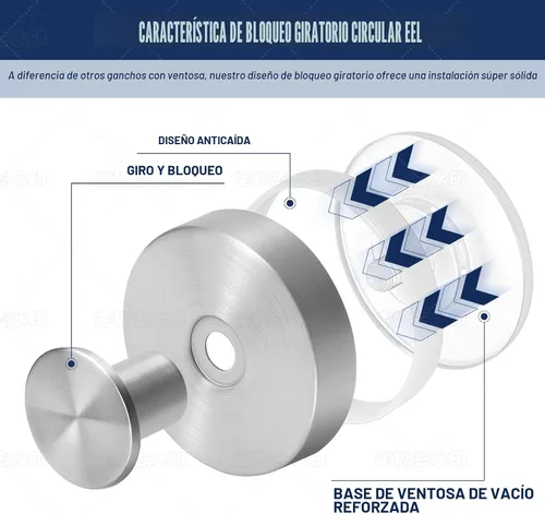 Miniatura 2 de Ganchos de Ventosa para Ducha, Ganchos de Toalla Sin Taladrar para Pared de Baño, Cocina, Vidrio, Espejo, Azulejos - Ideales para Colgar Toallas