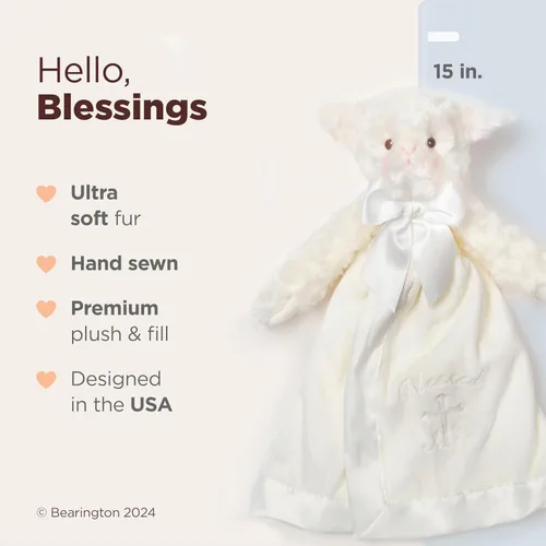 Miniatura 2 de Cobija Bearington para bebé, Lovey 15 pulgadas, S, Blanco