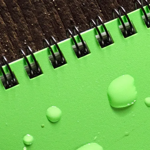 Miniatura 12 de Rite in the Rain - Cuaderno con espiral superior, 3 x 5 pulgadas, cubierta color verde fluorescente Hi-Viz, patrón de página universal, paquete de 3