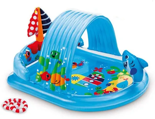 INTEX 57128MW Shark Play Center - Piscina inflable para niños, 61.5 x 51 x 33 pulgadas, a partir de 2 años