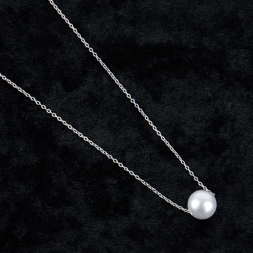 Miniatura 3 de SPLENDID PEARLS Collar colgante de perlas flotantes genuinas cultivadas en agua dulce de 0.394-0.433 in para mujeres de 17 pulgadas, Perla