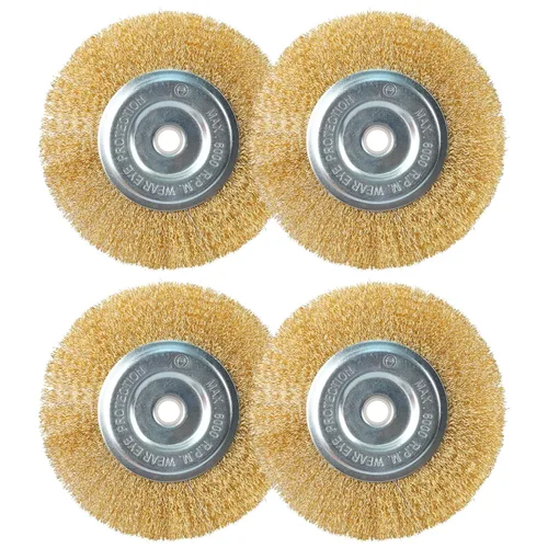 Miniatura 9 de ZORUNNA cepillo de alambre de 8 pulgadas para amoladora de banco - cepillo de alambre rizado fino con eje de 1/2" y 5/8