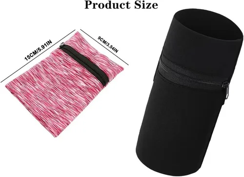 Miniatura 4 de Cartera de muñeca de 1 bolsillo para teléfono celular, cartera de tobillo, bandas para el sudor, brazalete, bolsa oculta, cartera de muñeca