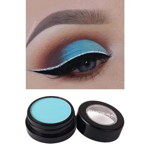 Miniatura 4 de MEICOLY Sombra de ojos azul claro, sombra de ojos mate en polvo prensado turquesa intensa, sombra azul turquesa para Halloween, maquillaje pitufo