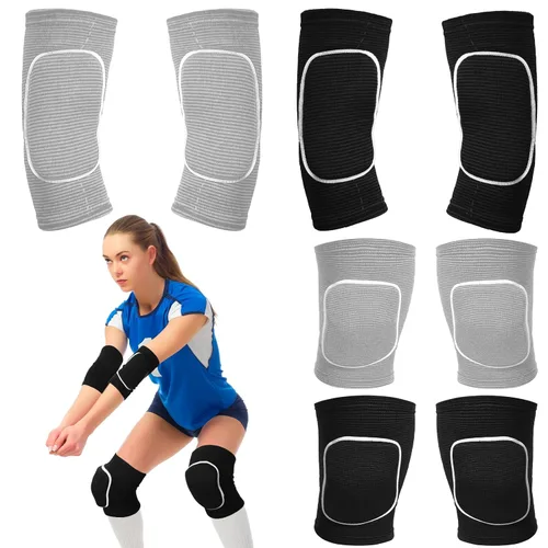 Miniatura 9 de Sosation Juego de 2 Coderas de Voleibol y Mangas para Rodilla y Brazo con Almohadilla de Protección, Accesorios Esenciales de Voleibol con Alta