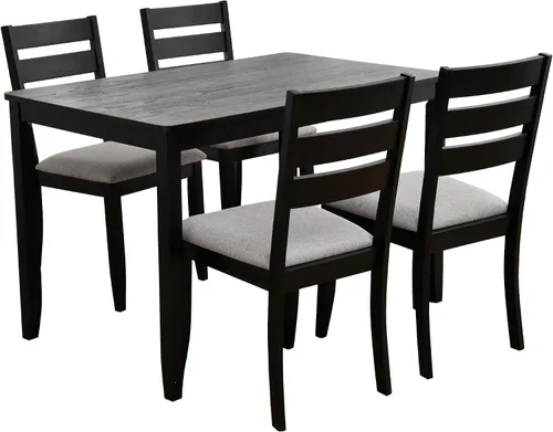 Miniatura 7 de DUHOME Mesa de comedor de madera negra de 47.2 pulgadas, mesa rectangular de madera maciza, mesa de comedor de cocina que ahorra espacio