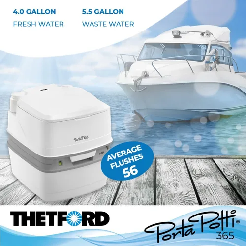 Miniatura 5 de Porta Potti Thetford Porta Potti 365 Inodoro portátil (para autocaravanas, barcos, acampada, furgonetas, camiones, atención sanitaria) 92820, Blanco