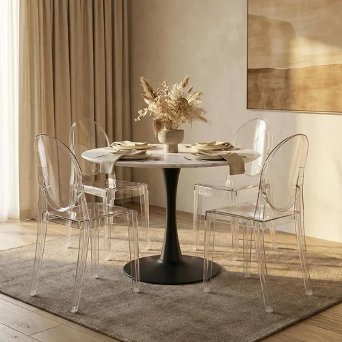Miniatura 2 de Marion - Silla de comedor de acrílico transparente, juego de 2