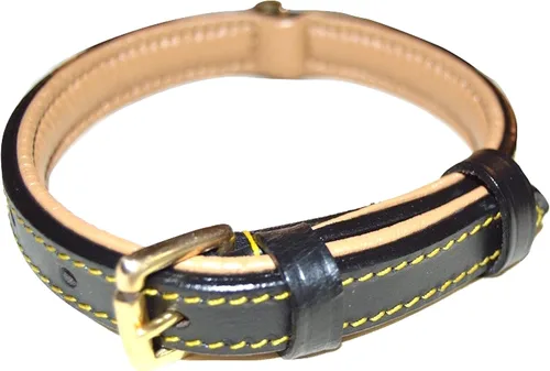 Miniatura 25 de Collares suaves al tacto, de cuero acolchado, collares de lujo para perro, L, Negro