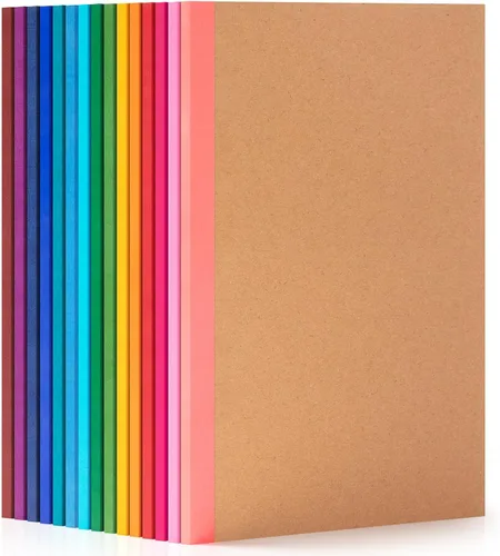 Miniatura 13 de Paquete de 30 cuadernos en blanco a granel, cuaderno de composición de papel A5 sin forro, 8.3 x 5.5 pulgadas, cubierta de papel kraft con espinas