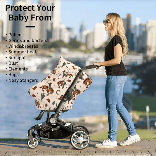 Miniatura 6 de Western - Fundas de asiento de coche multiusos para bebé, cubierta de transporte para asiento de automóvil, transpirable, para lactancia materna