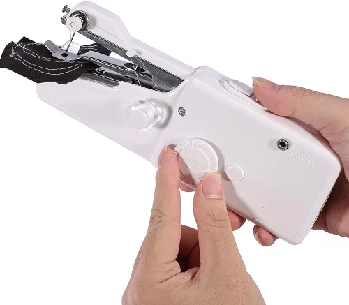 Miniatura 5 de Máquina de coser portátil, mini herramienta de mano eléctrica de costura profesional, adecuada para principiantes, tela de bricolaje, cortina