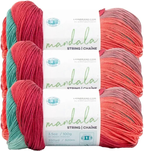 Miniatura 23 de Lion Brand Yarn Hilo Mandala String, Hilo Fingering para Tejer y Crochet, Acoustic, 1 Paquete