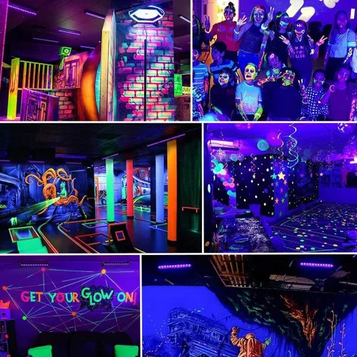 Miniatura 9 de Paquete de 4 luces LED negras de 42 W, barras de luz negra con enchufe+interruptor+cable de 6 pies, luz negra para fiesta brillante, póster