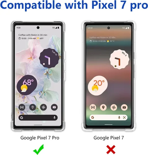 Miniatura 7 de RALEAVO Funda floral para Google Pixel 7 Pro, funda de teléfono transparente y delgada con flores, bonita cubierta para niñas y mujeres, cubierta