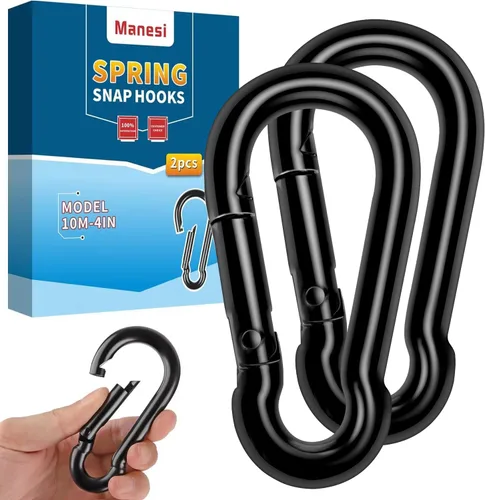 Mosquetones de resorte con mosquetón, conector de cuerda resistente, clips de mosquetón pequeños de enlace rápido para interiores y exteriores,