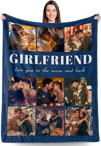Miniatura 8 de Manta personalizada con fotos, regalos personalizados para el día de San Valentín para él y ella, mantas personalizadas de franela suave