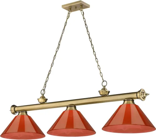 Miniatura 10 de Z-Lite 2306-3BP-PRD - Colgante de billar con cordón, 3 luces, 180 vatios totales, chapado en bronce