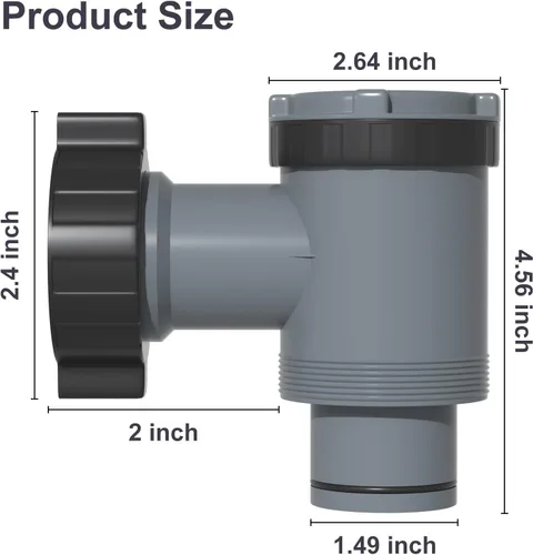 Miniatura 2 de Válvula de émbolo para piscinas Intex, conexión de válvula de émbolo 38 compatible con manguera de bomba de piscina, interruptor de bomba de filtro