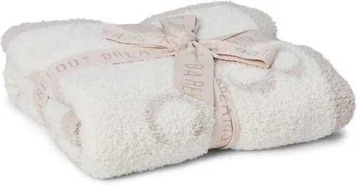 Miniatura 4 de Manta Barefoot Dreams® CozyChic® ABC, Rosa Polvoriento/Crema