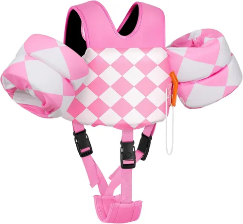 Miniatura 12 de MoKo - Chaleco de natación para niños pequeños de 6.8 a 25.4 kg, con alas de natación para charco, con correa para la entrepierna, alas de natación