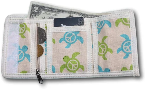 Miniatura 4 de bungalow 360 Cartera vegana triple, tortuga marina, Cartera clásica triple