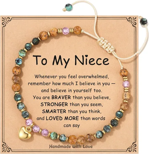Miniatura 8 de HGDEER Regalos de cumpleaños para mujer, pulsera única de piedra natural, para mujeres, adolescentes, niñas, regalos de moda para amigas, mejores