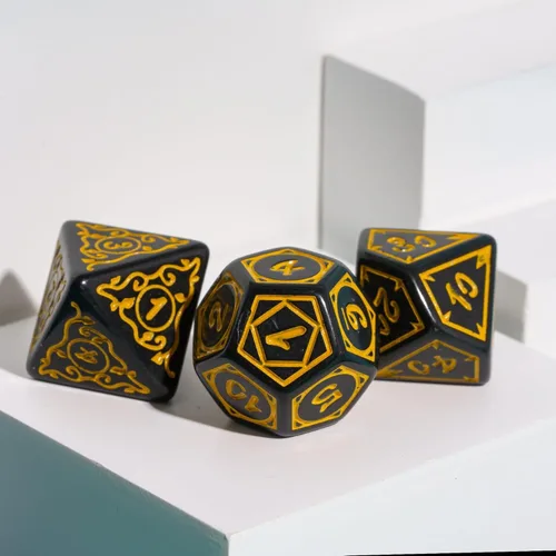 Miniatura 7 de Juego de 5 dados poliédricos para druidas DND (35 piezas) con 1 bolsa de cuero grande, juego de troqueles D&D para juegos de mesa RPG