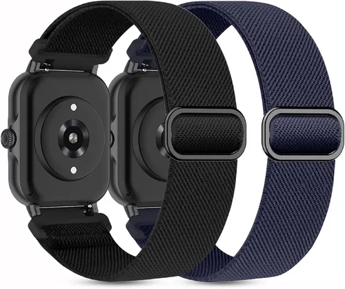 Miniatura 12 de Paquete de 2 correas elásticas de nailon compatibles con Amazfit Active 2/Active 3 Premium/Active, correas deportivas de repuesto suaves de 0.787