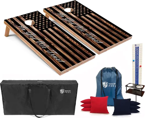 Miniatura 9 de Tailgating Pros Juego de tablas de agujero de maíz con bolsas de frijoles, marcador de puntuación y estuche de transporte, lanzamiento de bolsas