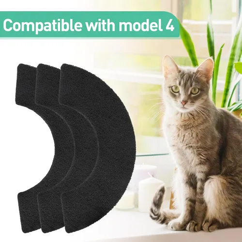 Miniatura 3 de MEWTOGO 3 filtros de carbono para caja de arena para gatos, robot 4, filtros de repuesto gruesos y duraderos para absorber olores desagradables