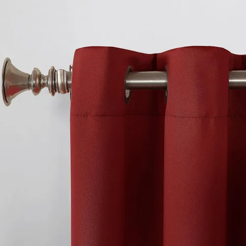 Miniatura 2 de Sun Zero Barrow - Par de paneles de cortinas con ojales y eficiencia energética Rojo ladrillo