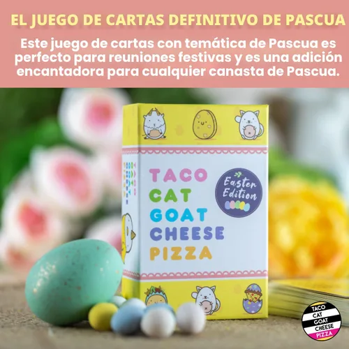 Miniatura 7 de Taco Cat Goat Cheese Pizza Edición Pascua Juego de cartas para noche de juegos familiares Relleno de cesta de Pascua sin dulces Rondas de 15