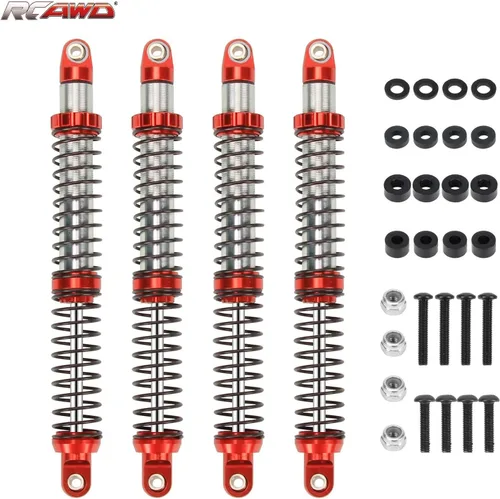 Miniatura 8 de RCAWD Amortiguador universal de 4.724 in para un montón de 1/10 RC Hobby Cars, actualizaciones de choque RC de aluminio completo, amortiguadores Rojo