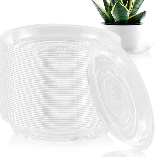 Miniatura 38 de Paquete de 30 platillos transparentes para plantas en interiores (4, 6, 8, 10, 12 pulgadas) platillos para macetas para plantas en maceta, juego