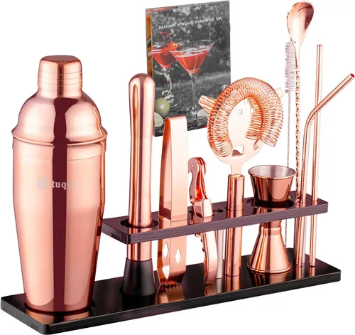 Miniatura 11 de Juego de coctelera con soporte arcílico, kit de barman de mixología para mezclar bebidas Juego de mixología con 7 herramientas de bar Kit