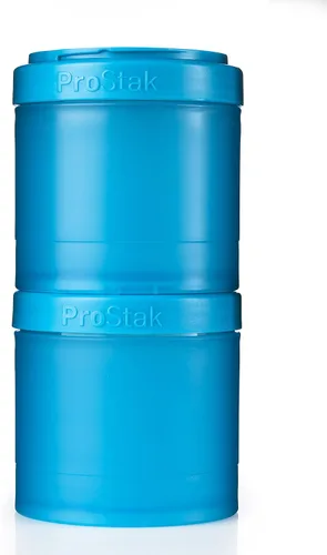 Miniatura 13 de BlenderBottle ProStak frascos de almacenamiento Twist n' Lock de expansión 2 paquetes con bandeja para pastillas, todo negro