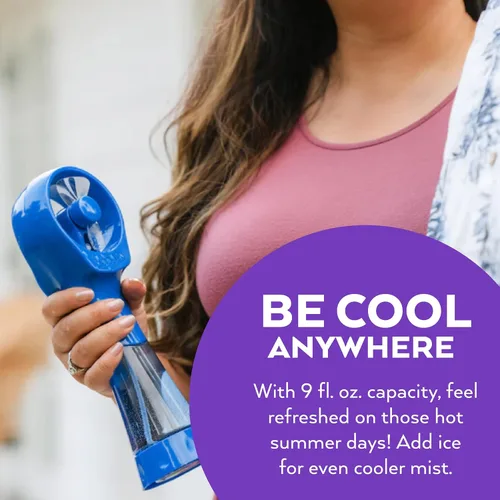 Miniatura 6 de O2COOL Elite Ventilador de nebulización de agua portátil con batería (azul)